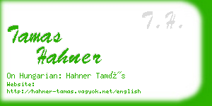 tamas hahner business card